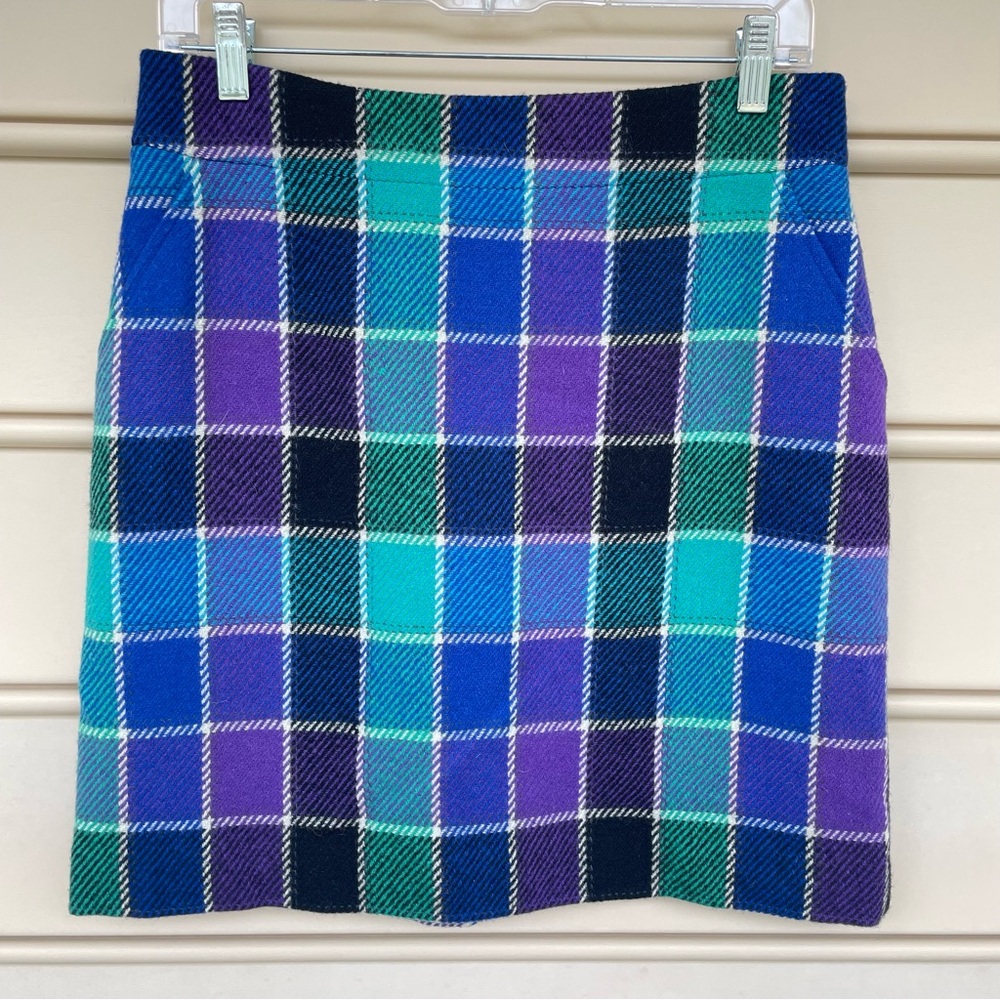 HAROLD'S Jewel Tone Plaid Wool Blend Lined Skirt Size 6